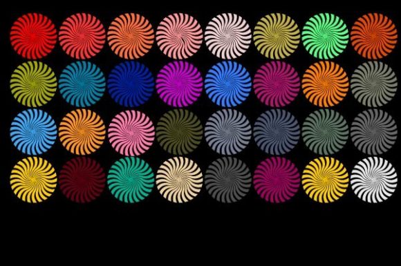 32 Different Colored Swirls Sunburst Graphics for Web Elements
