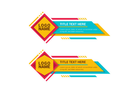 Flat Colorful Element Banner for Web Elements and Graphics