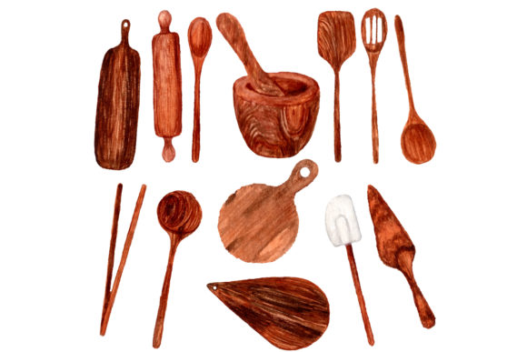 Kitchen Wooden Tools 1 - A Versatile Graphic Design Asset