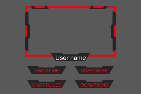Live Game Streaming Overlay Panel Graphics for Web Elements