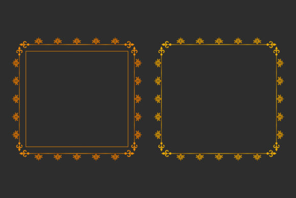Luxury Golden Flora Border Frame Set for Web Elements and Graphics