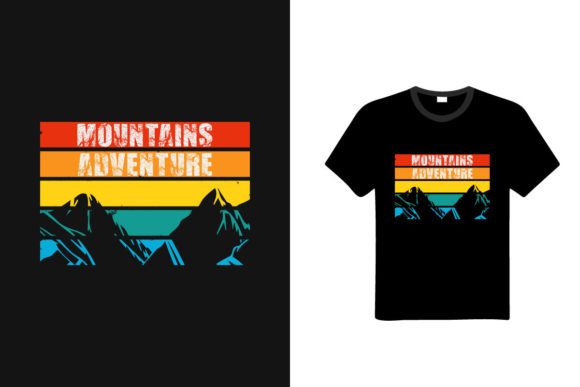 Mountain Adventure Typography T-shirt for Web Elements and Graphics