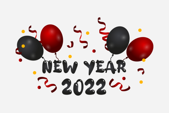 New Year Tshirt Confetti and Balloon Graphics for Web Elements