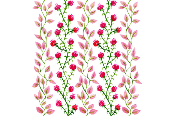 Pink Floral Watercolor Pattern for Web Elements and Graphics