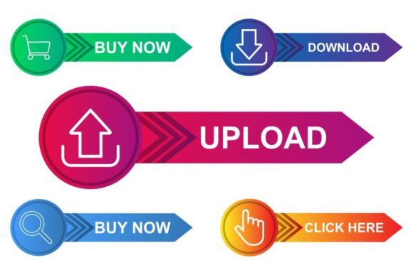 Set Web Buttons Vector Design for Modern Graphics and Web Elements