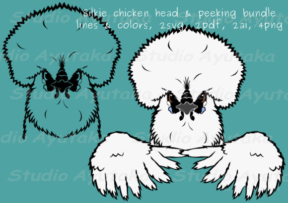 Sikie Chicken Lineart Bundle for Web Elements and Graphics