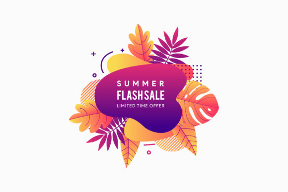 Summer Flash Sale Liquid Element Banner for Web Elements and Graphics