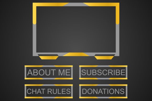 Twitch Live Streaming Overlay Panel for Web Elements and Graphics