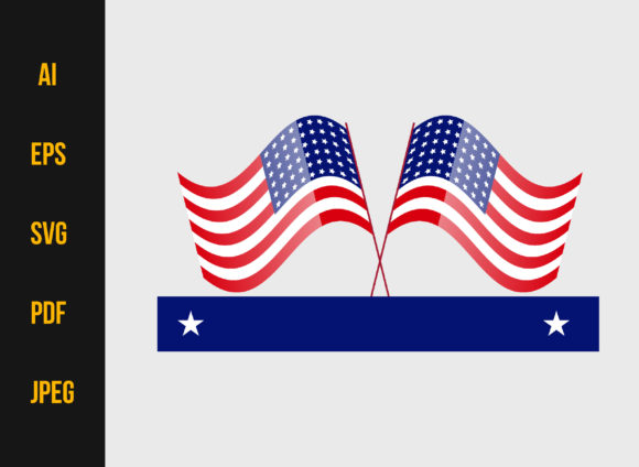 United States Flag Vector Illustration for Web Elements and Graphics